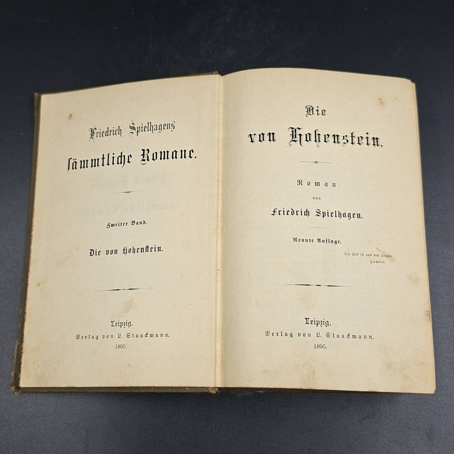 Книга "Die von Hohenstein" ("Фон Гогенштайн"), автор Friedrich Spielhagen, том 2