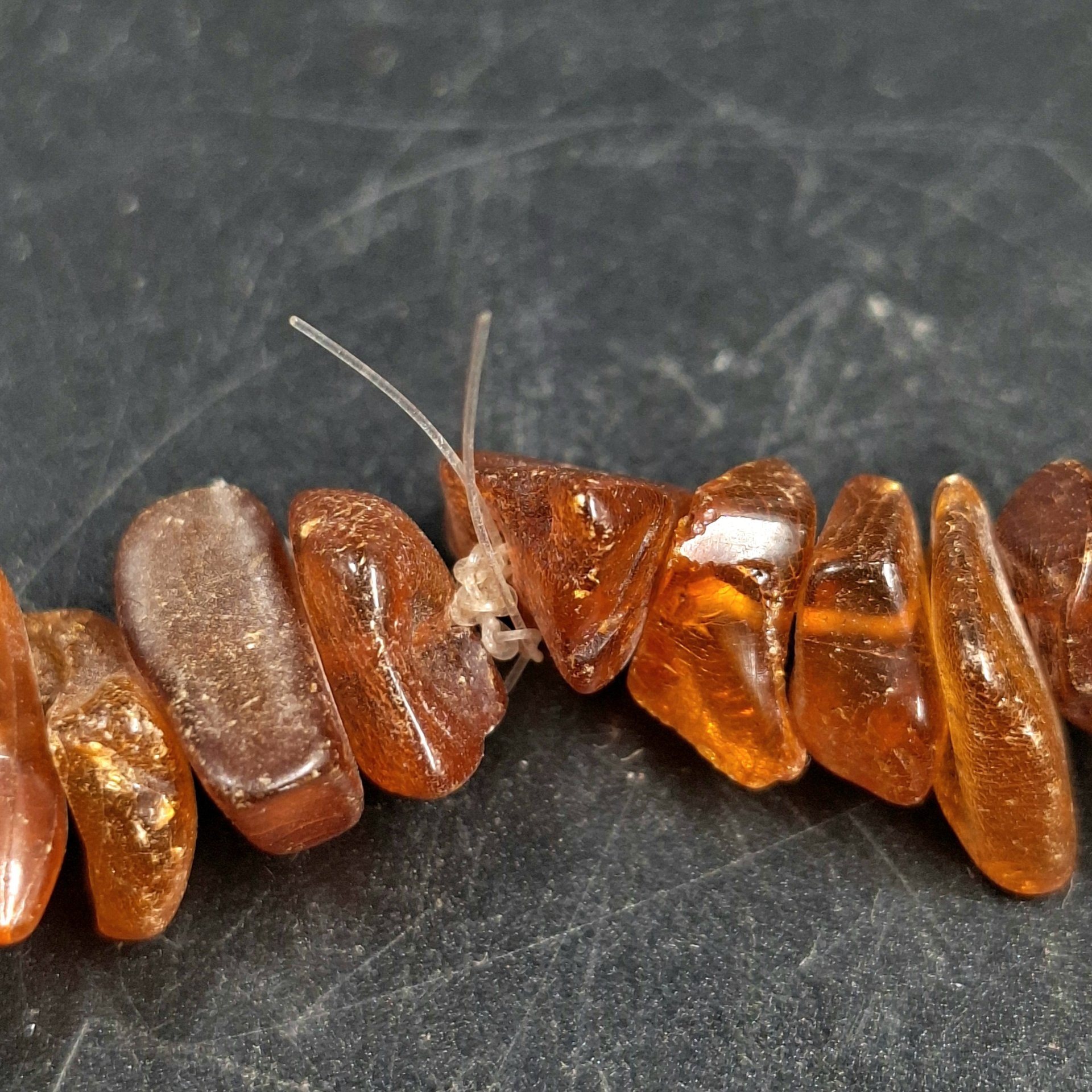 Бусы с бусинами различных форм, янтарь, леска, СССР, 1970-1990 гг.