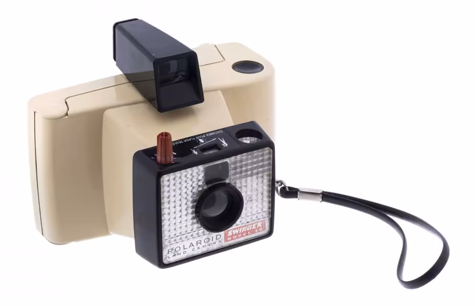 Фотоаппарат "Polaroid Model  20 "Swinger"", пластик, Polaroid Corporation, Франция, 1965-1970 гг., Polaroid