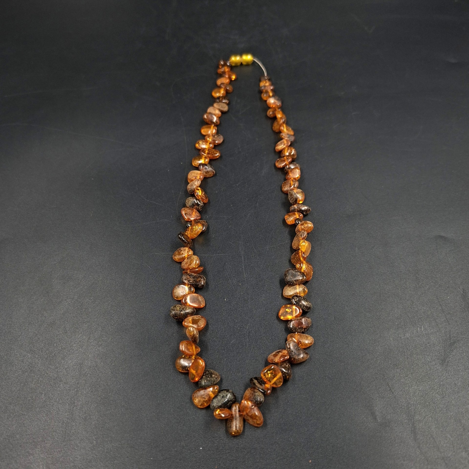 Бусы винтажные с бусинами различных форм, янтарь, СССР, 1970-1990 гг.