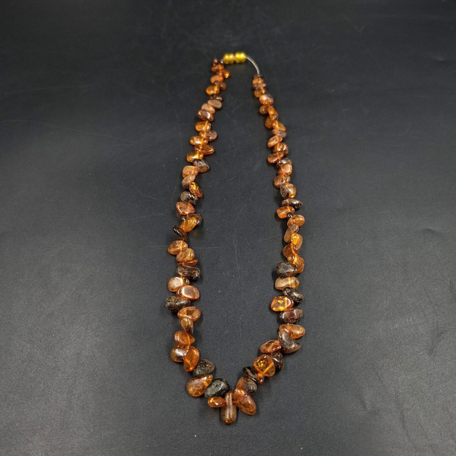 Бусы винтажные с бусинами различных форм, янтарь, СССР, 1970-1990 гг.