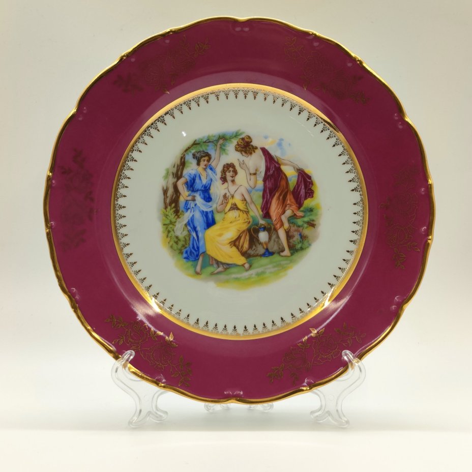 Тарелка обеденная "Мадонна", фарфор, крытье, деколь, золочение, Moritz Zdekauer (MZ), Чехословакия, 1960-1980 гг.