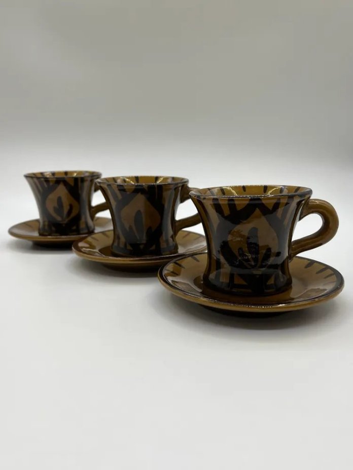 Набор из 3-х кофейных пар, керамика, СССР, 1970-1990 гг.