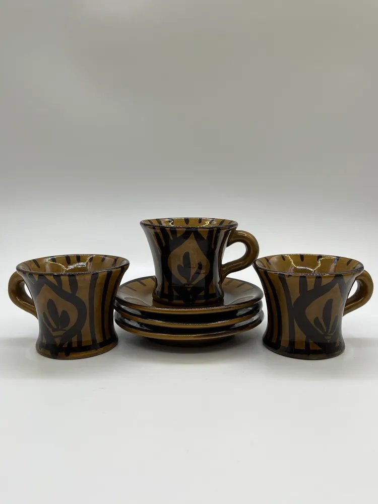 Набор из 3-х кофейных пар, керамика, СССР, 1970-1990 гг.