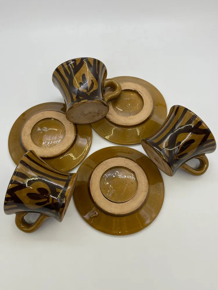 Набор из 3-х кофейных пар, керамика, СССР, 1970-1990 гг.