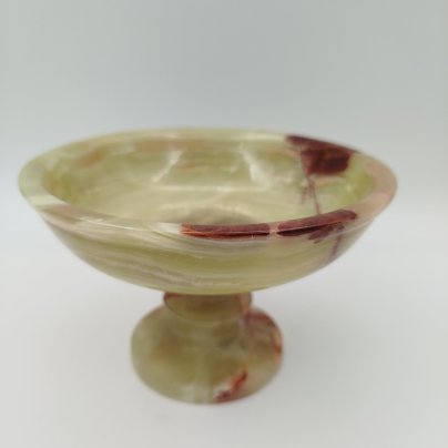 Ваза (конфетница) на ножке, натуральный камень (оникс), резьба, Азия