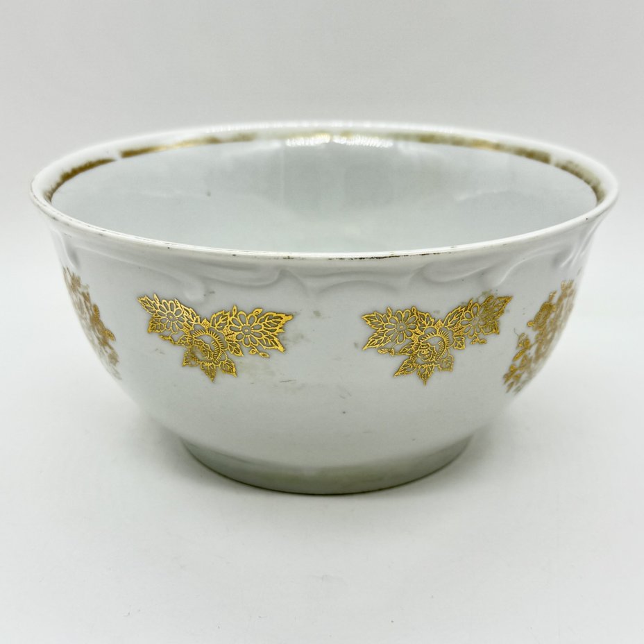 Пиала (салатник) с флоральным декором, фарфор, золочение, рельеф, Kahla, ГДР, 1960-1980 гг., Kahla