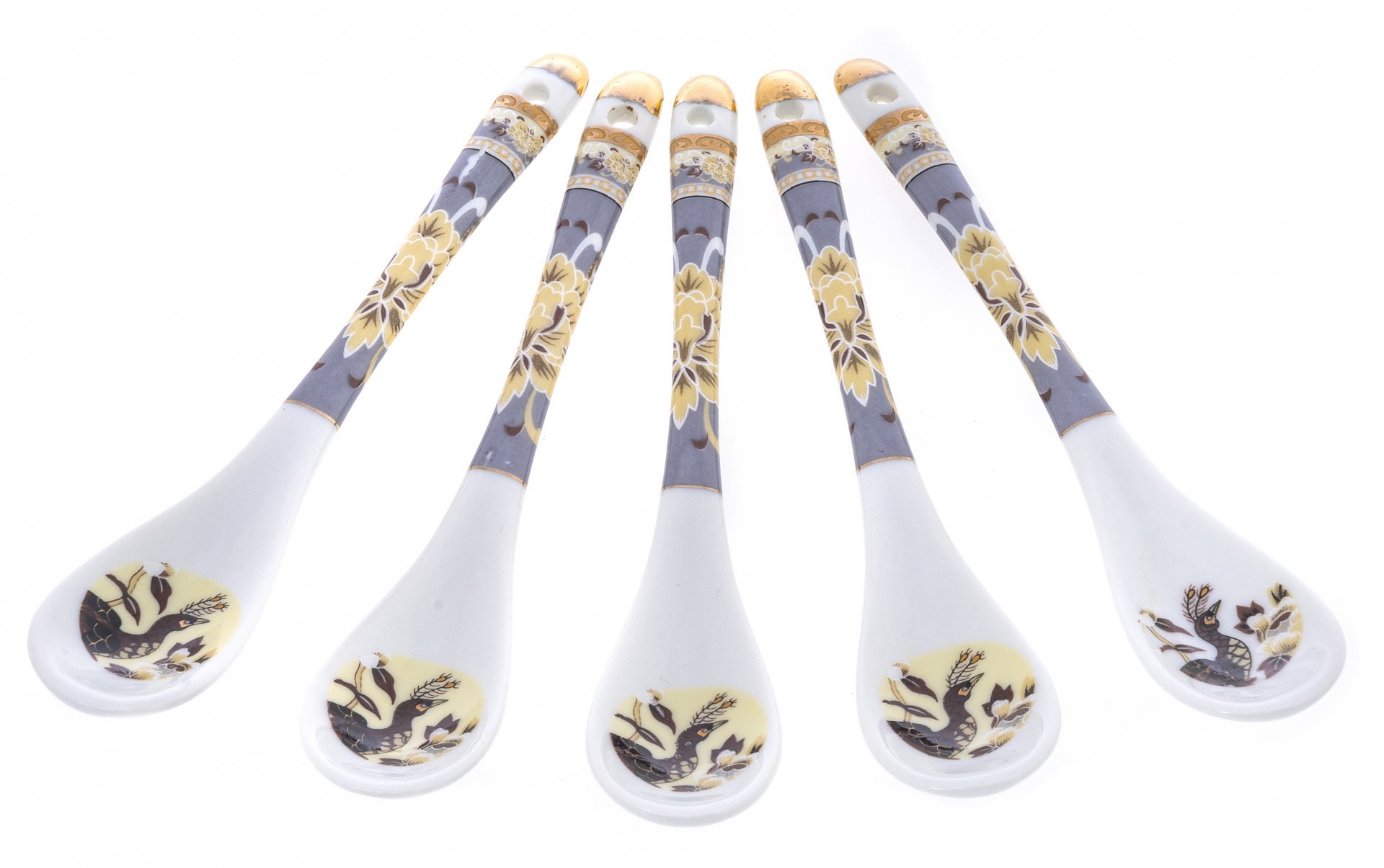Сервиз чайный с изображением павлина, на 5 персон, фарфор, деколь, золочение,  Германия 2005-2015 гг. — фото 2
