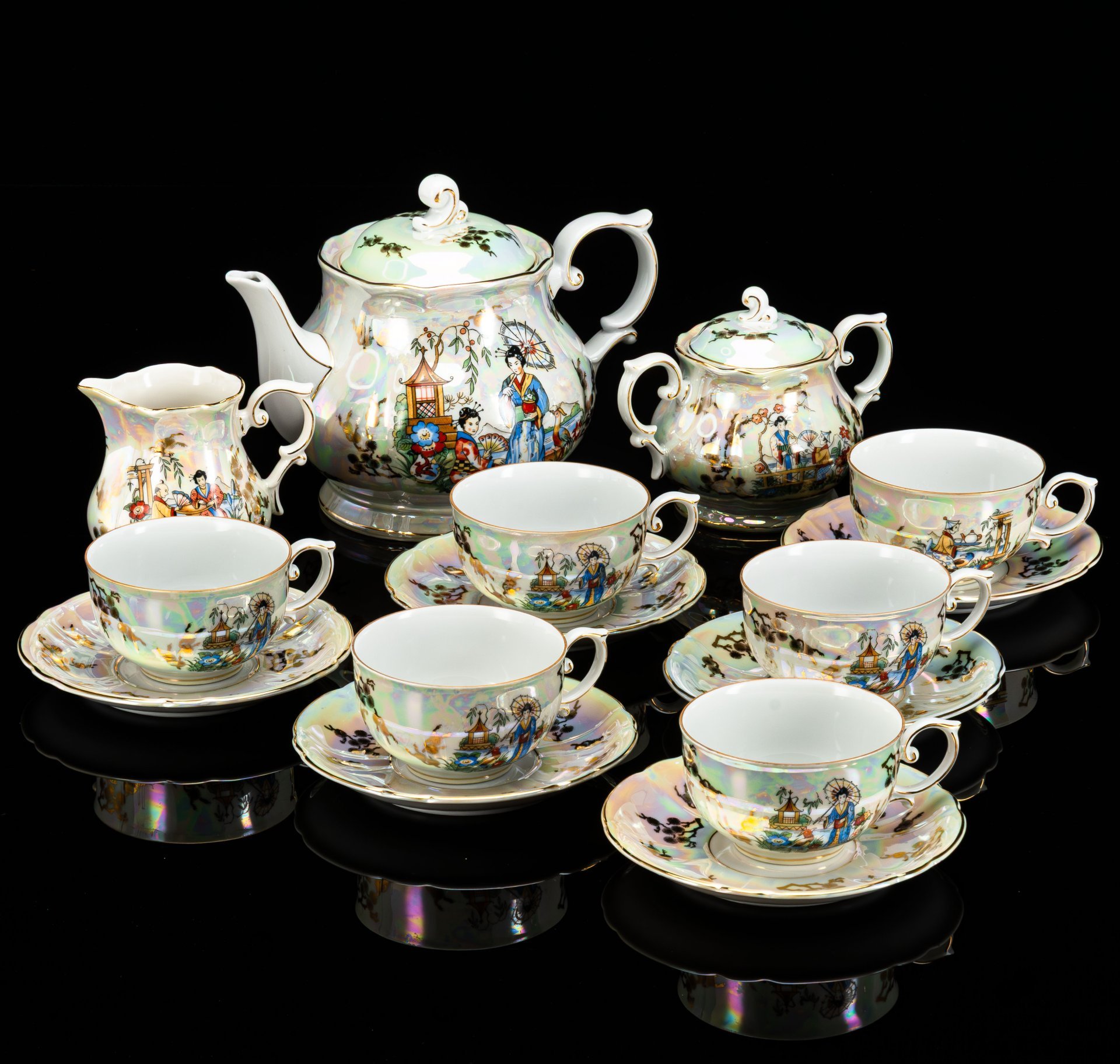 Сервиз чайный "Гейша" на 6 персон (15 предметов)