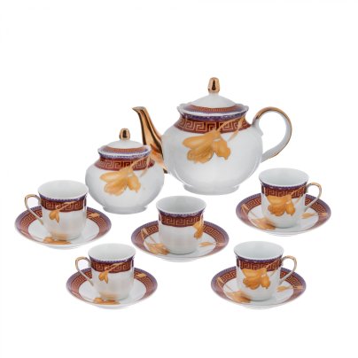Кофейный сервиз с меандром и ирисами на 6 персон, Arti-M