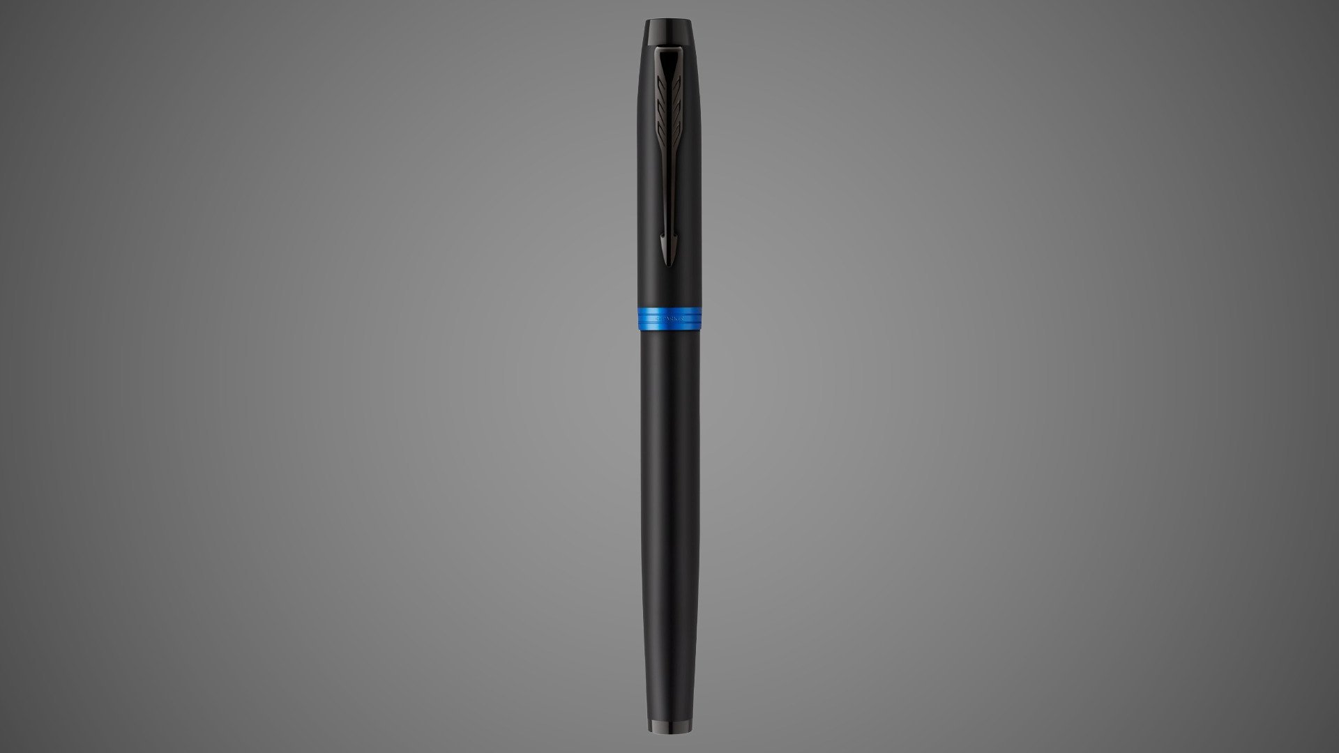 Перьевая ручка Parker IM Vibrant Rings Flame Blue, перо:F/M , цвет чернил: blue, в подарочной упаковке., Лаки и смолы: лак, латунь