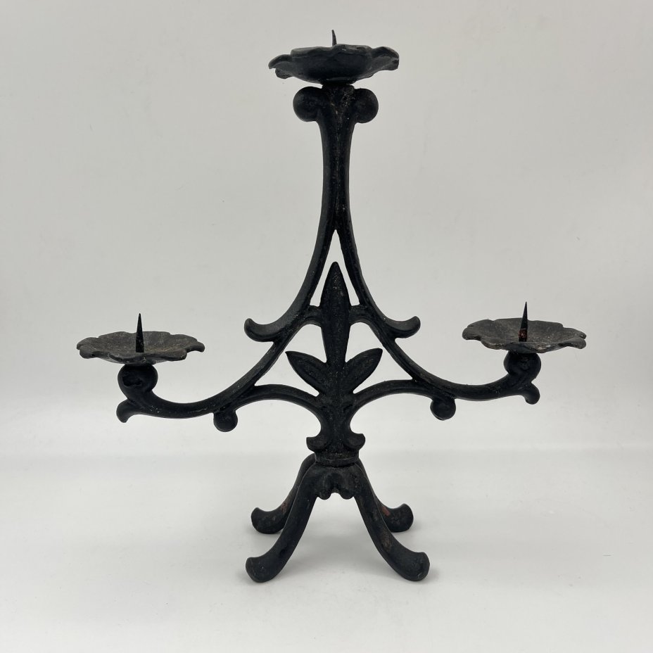 Подсвечник на 3 свечи, чугун, крашение, СССР, 1960-1980 гг.