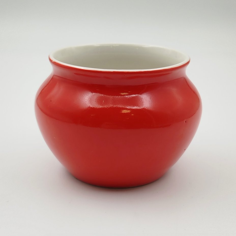 Вазочка, фарфор, крытье, Дмитровский фарфоровый завод (ДФЗ Вербилки), СССР, 1940-1954 гг.