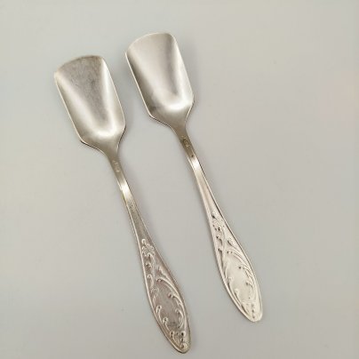 Пара лопаток для сахара "Пламя", мНЦ (медь-никель-цинк), Кольчугинский завод цветных металлов, СССР, 1960-1990 гг.