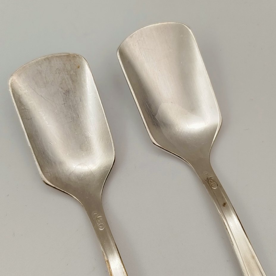 Пара лопаток для сахара "Пламя", мНЦ (медь-никель-цинк), Кольчугинский завод цветных металлов, СССР, 1960-1990 гг.