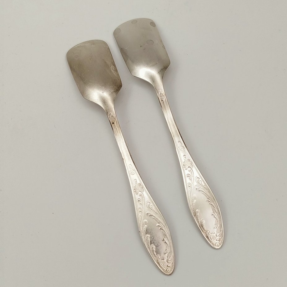 Пара лопаток для сахара "Пламя", мНЦ (медь-никель-цинк), Кольчугинский завод цветных металлов, СССР, 1960-1990 гг.