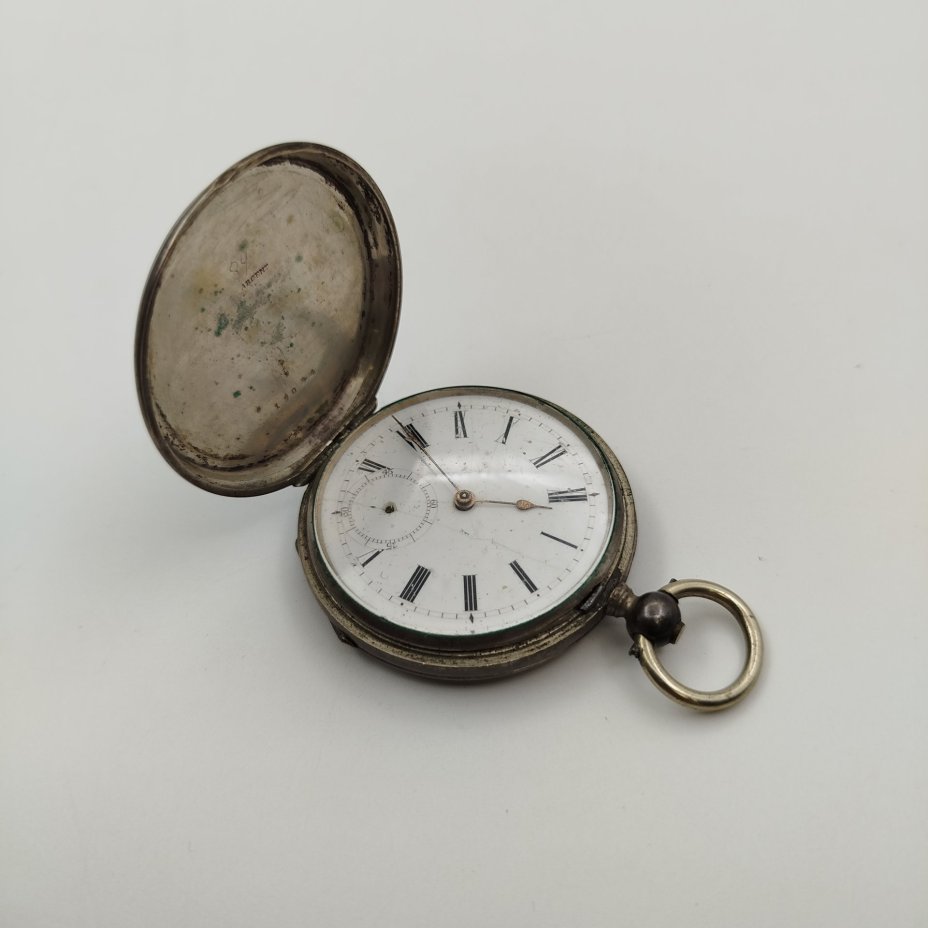Карманные часы, металл, серебрение, стекло, Западная Европа, 1890-1920 гг.