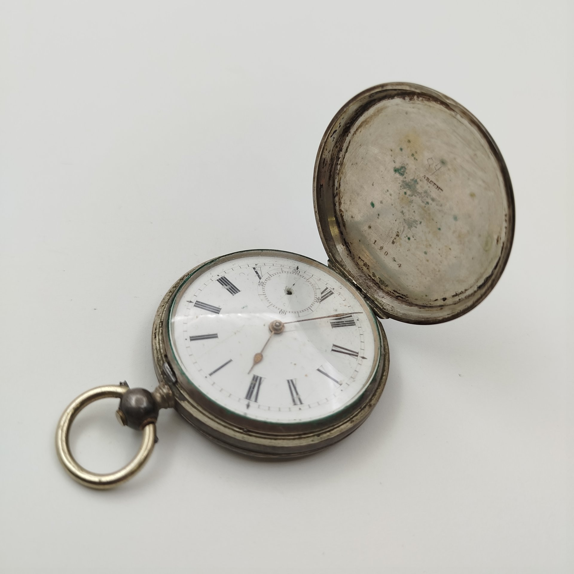 Карманные часы, металл, серебрение, стекло, Западная Европа, 1890-1920 гг.