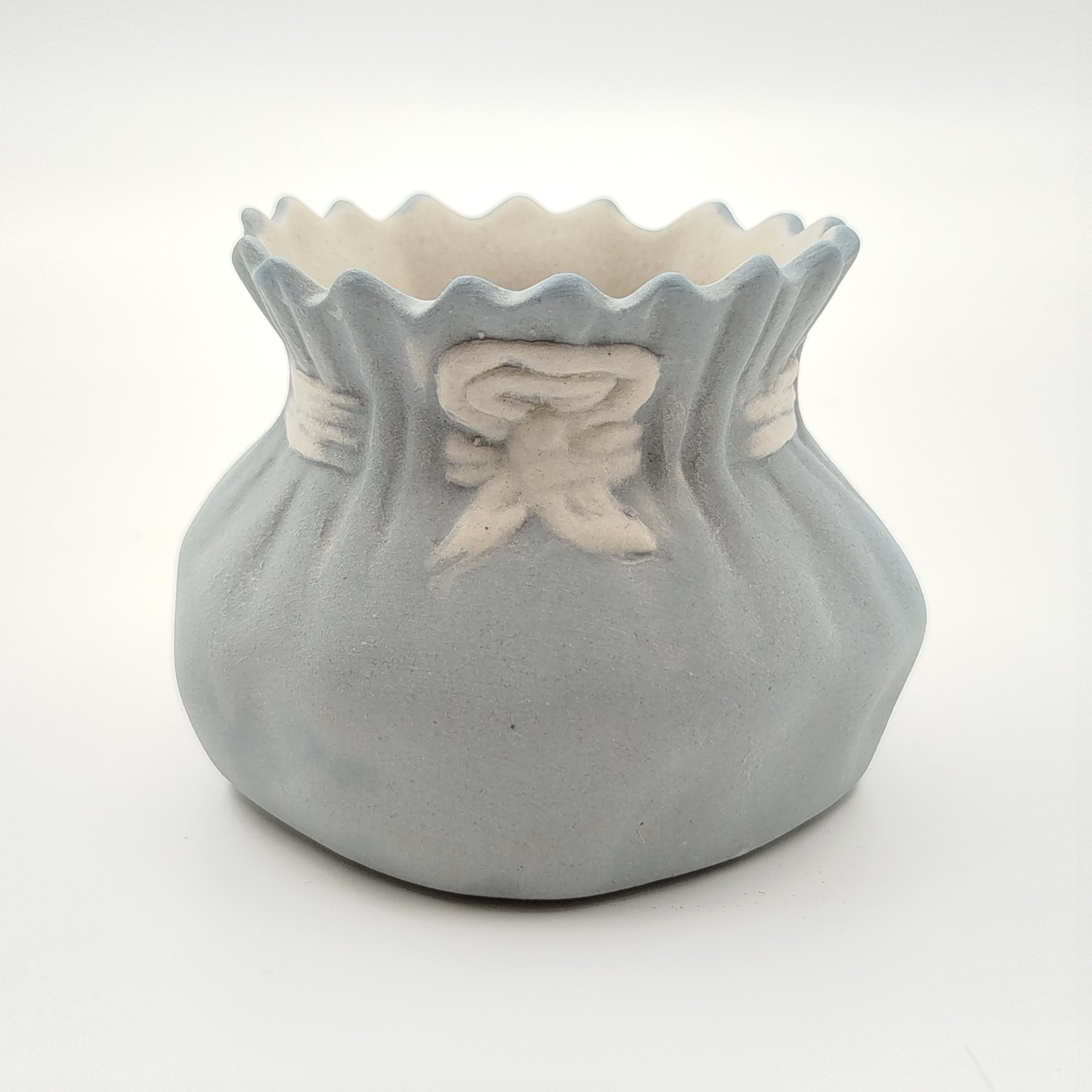 Ваза миниатюрная в виде мешочка с белым бантом