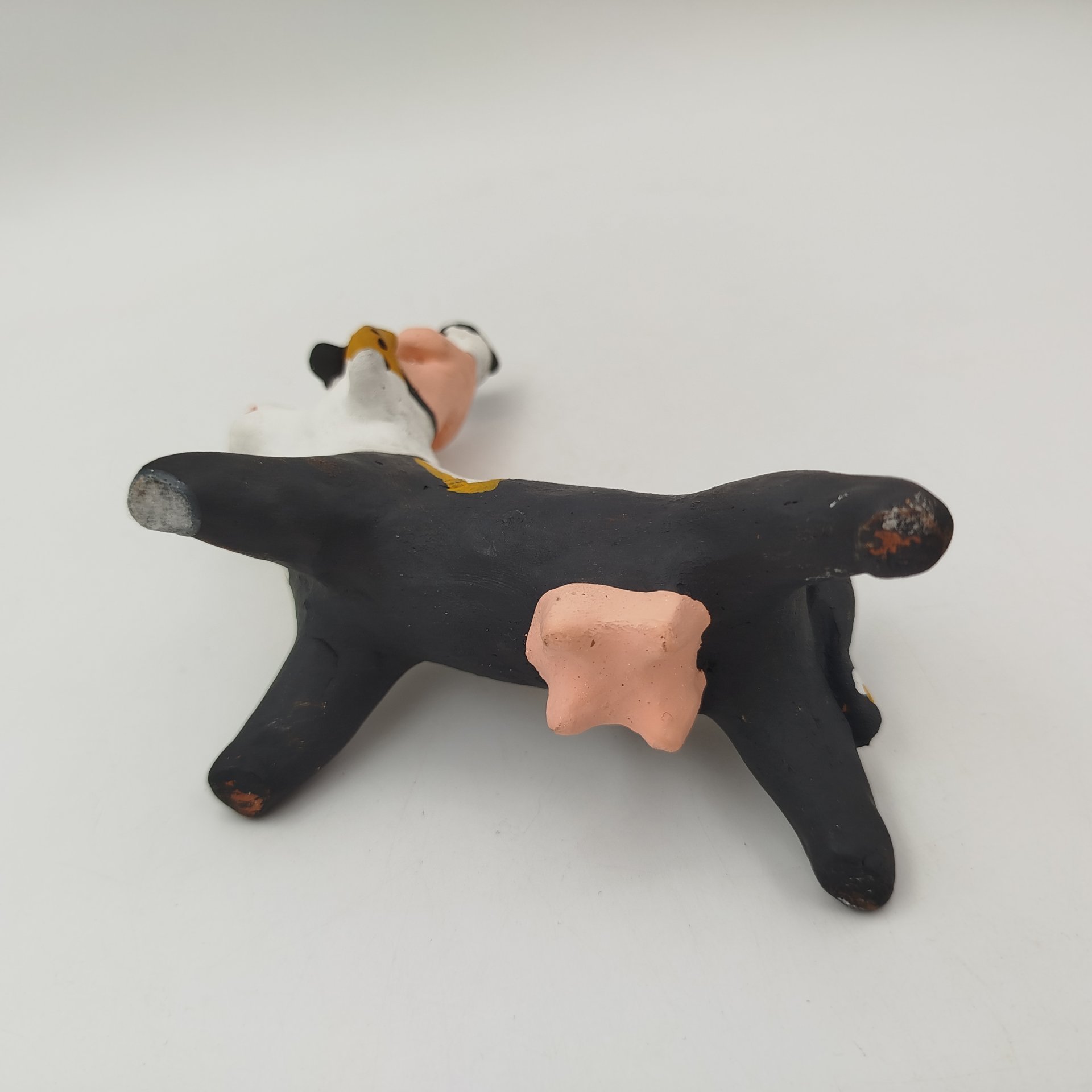 Игрушка корова с пастухом, керамика, роспись, Каргопольская игрушка, Россия, 1980-2000 гг.