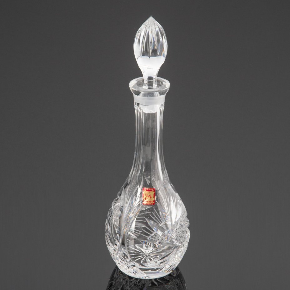 Графин (штоф) с пробкой , Nizbor,A. Ruckl & Sons, хрусталь, алмазная грань, Bohemia Crystal