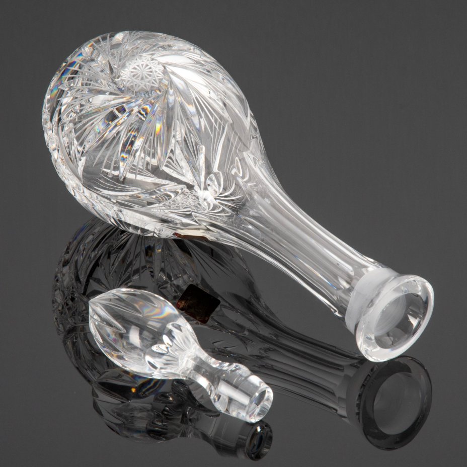 Графин (штоф) с пробкой , Nizbor,A. Ruckl & Sons, хрусталь, алмазная грань, Bohemia Crystal