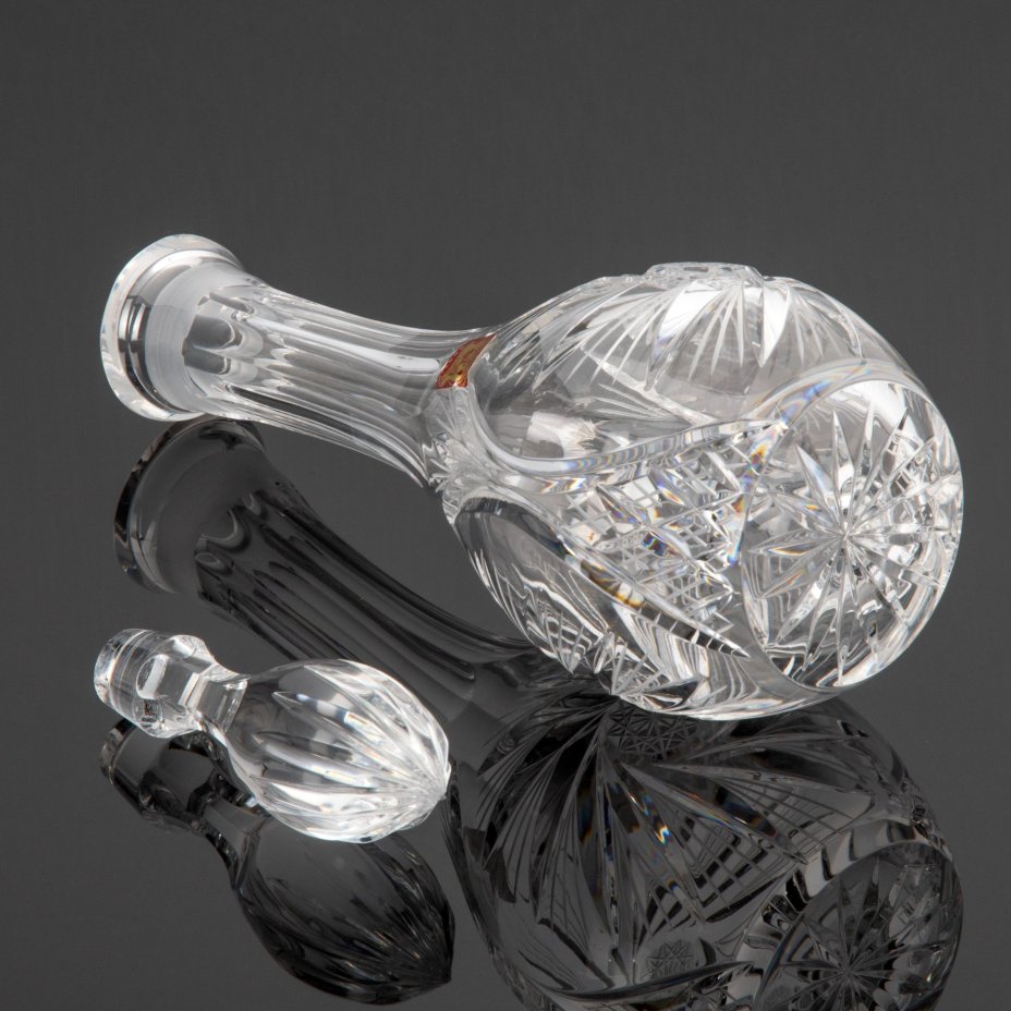 Графин (штоф) с пробкой , Nizbor,A. Ruckl & Sons, хрусталь, алмазная грань, Bohemia Crystal