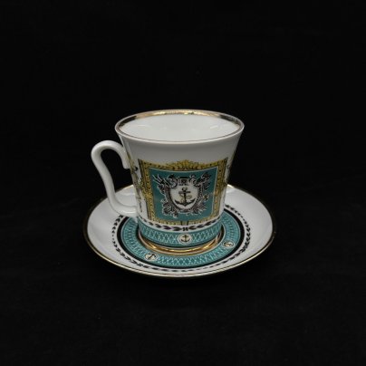 Пара чайная "Стрелка Васильевского острова" (форма "Ленинградская"), Ленинградский фарфоровый завод (ЛФЗ)