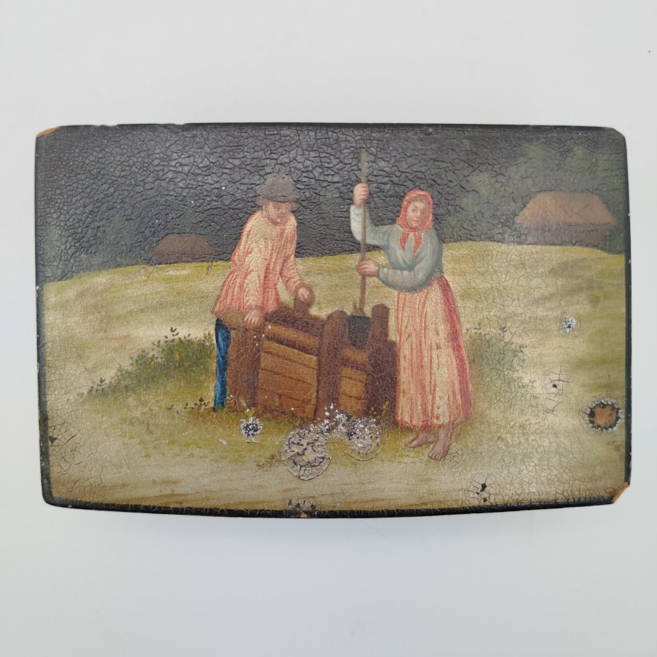 Шкатулка "У колодца", Палех