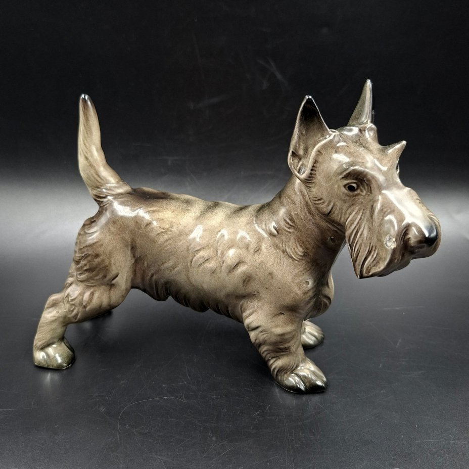 Статуэтка "Скотч-терьер", фаянс, аэрография, Западная Европа, 1960-1970 гг.