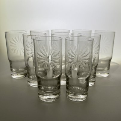 Набор стопок на 10 персон, стекло, СССР, 1980-1990 гг.