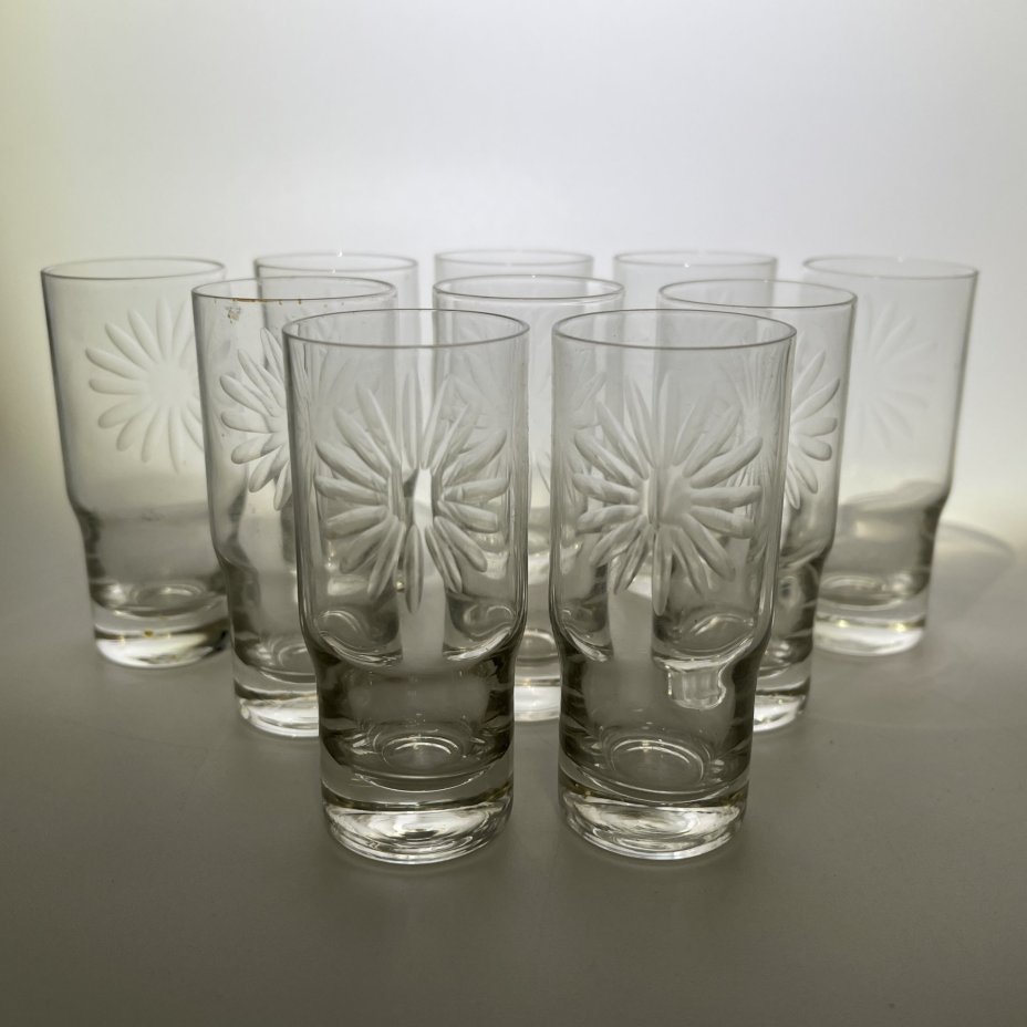 Набор стопок на 10 персон, стекло, СССР, 1980-1990 гг.