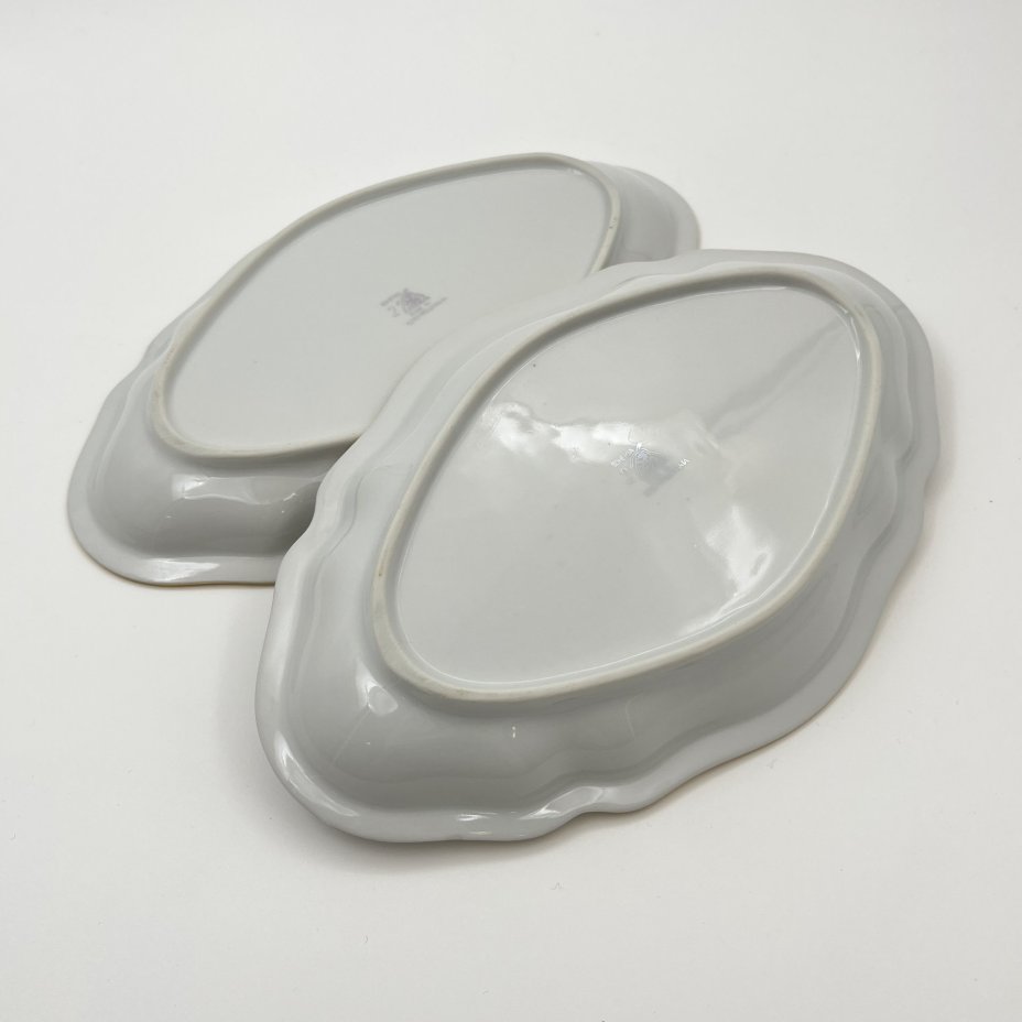 Набор из 2-х сервировочных блюд с цветочным декором, фарфор, деколь, золочение, Bohemia (Neurohlau), Чехословакия, 1970-1990 гг.