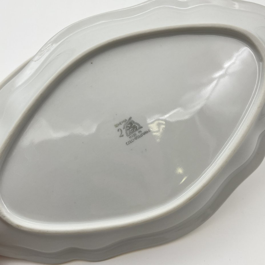 Набор из 2-х сервировочных блюд с цветочным декором, фарфор, деколь, золочение, Bohemia (Neurohlau), Чехословакия, 1970-1990 гг.