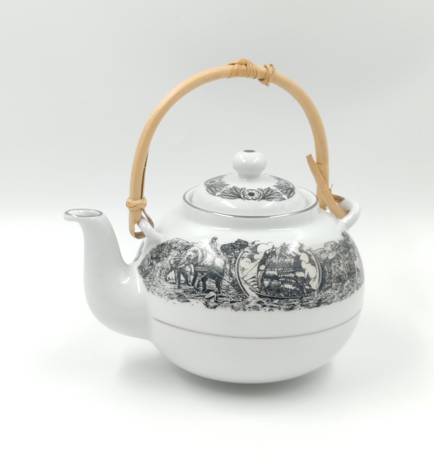 Чайник с изображением кораблей и плантаций, Mlesna