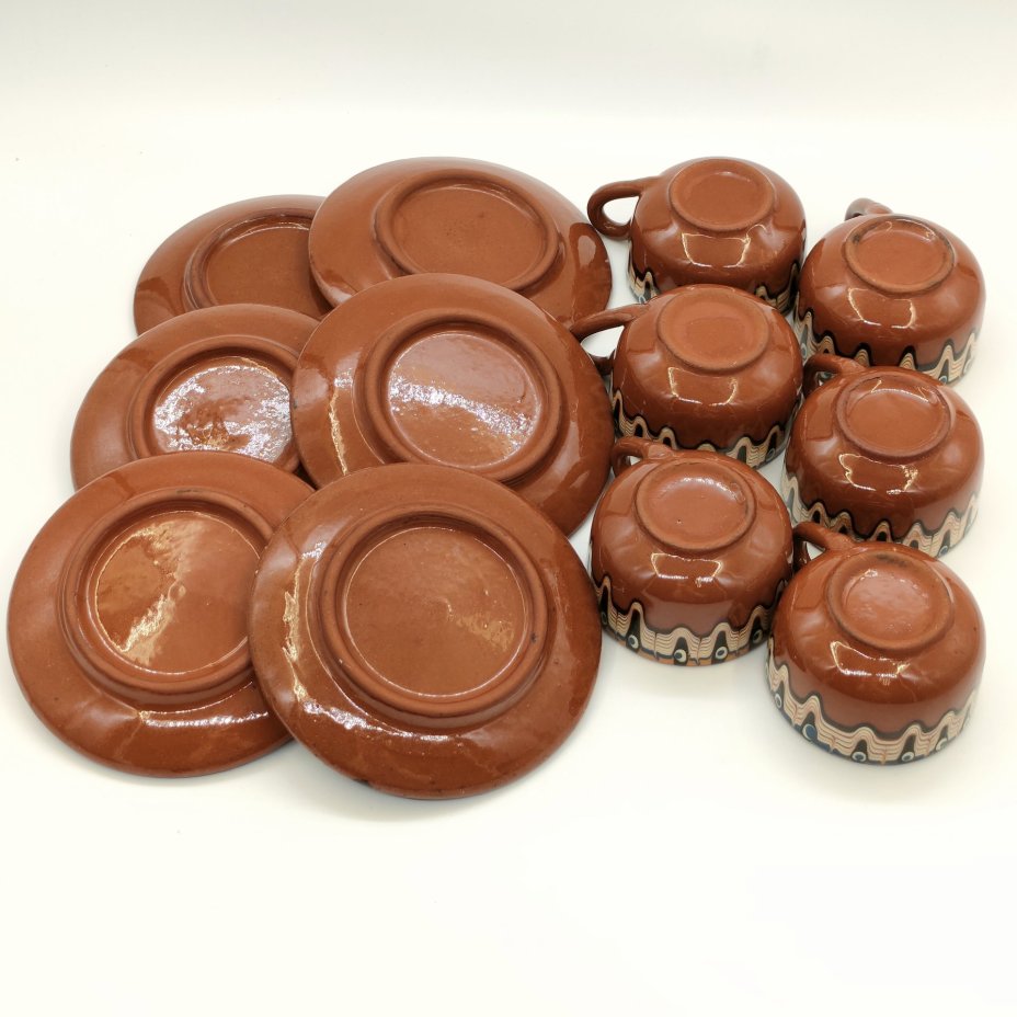 Набор из 6-ти кофейных пар с абстрактным декором