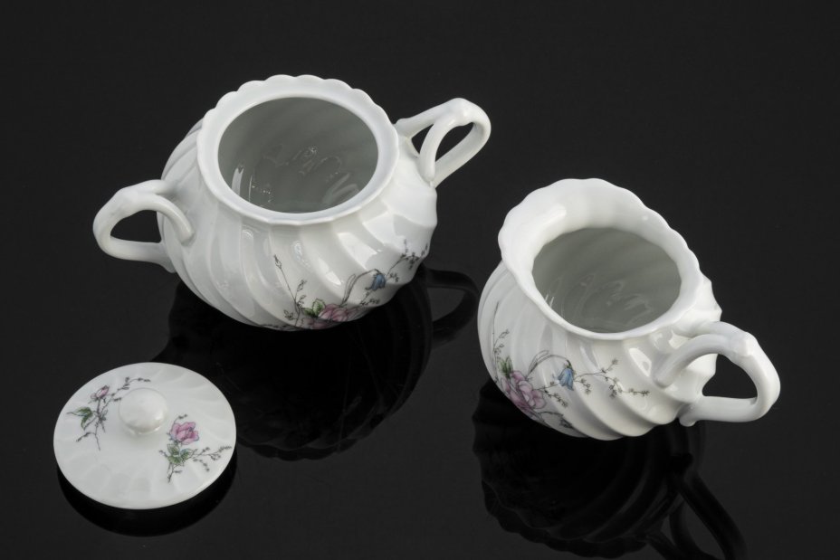 Кофейный набор изящной формы "Роза"  (4 предмета), мануфактура "Haviland, Limoges"