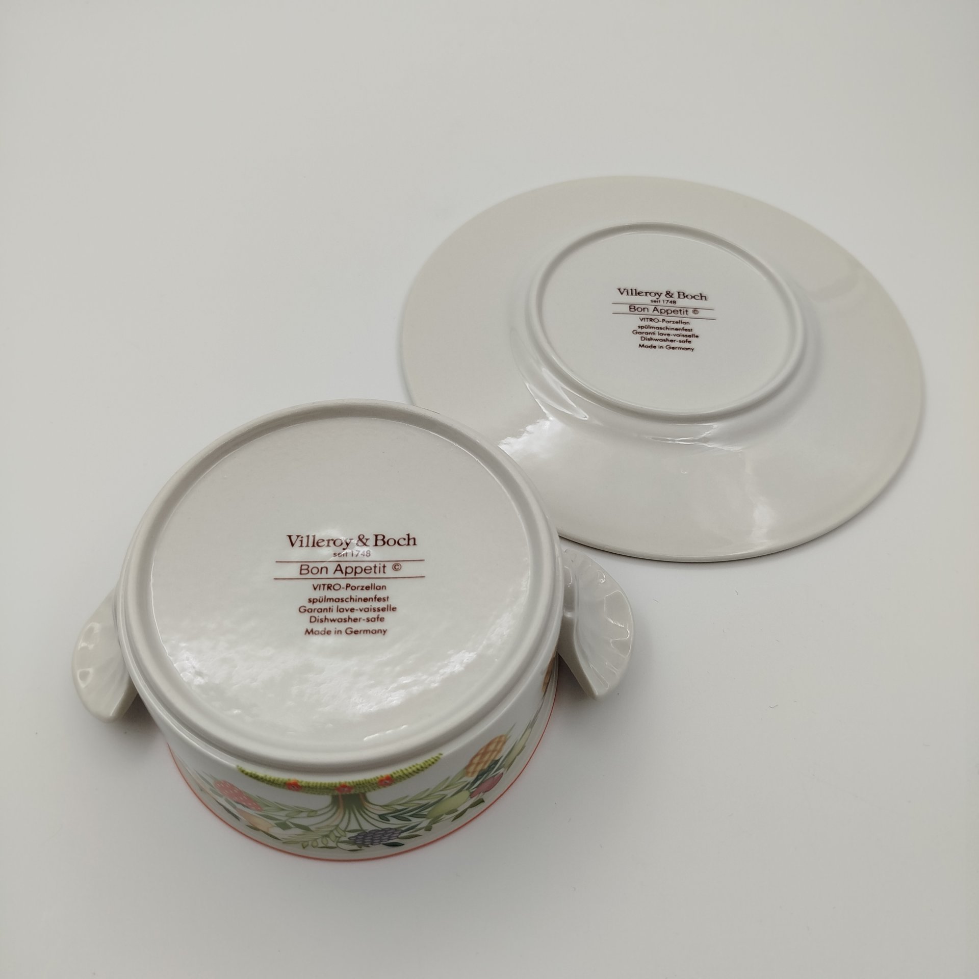 Набор для подачи бульона (бульонница),  коллекция Bon Appetit, фарфор, vitro, Villeroy & Boch, Германия, 1983-1989 гг.