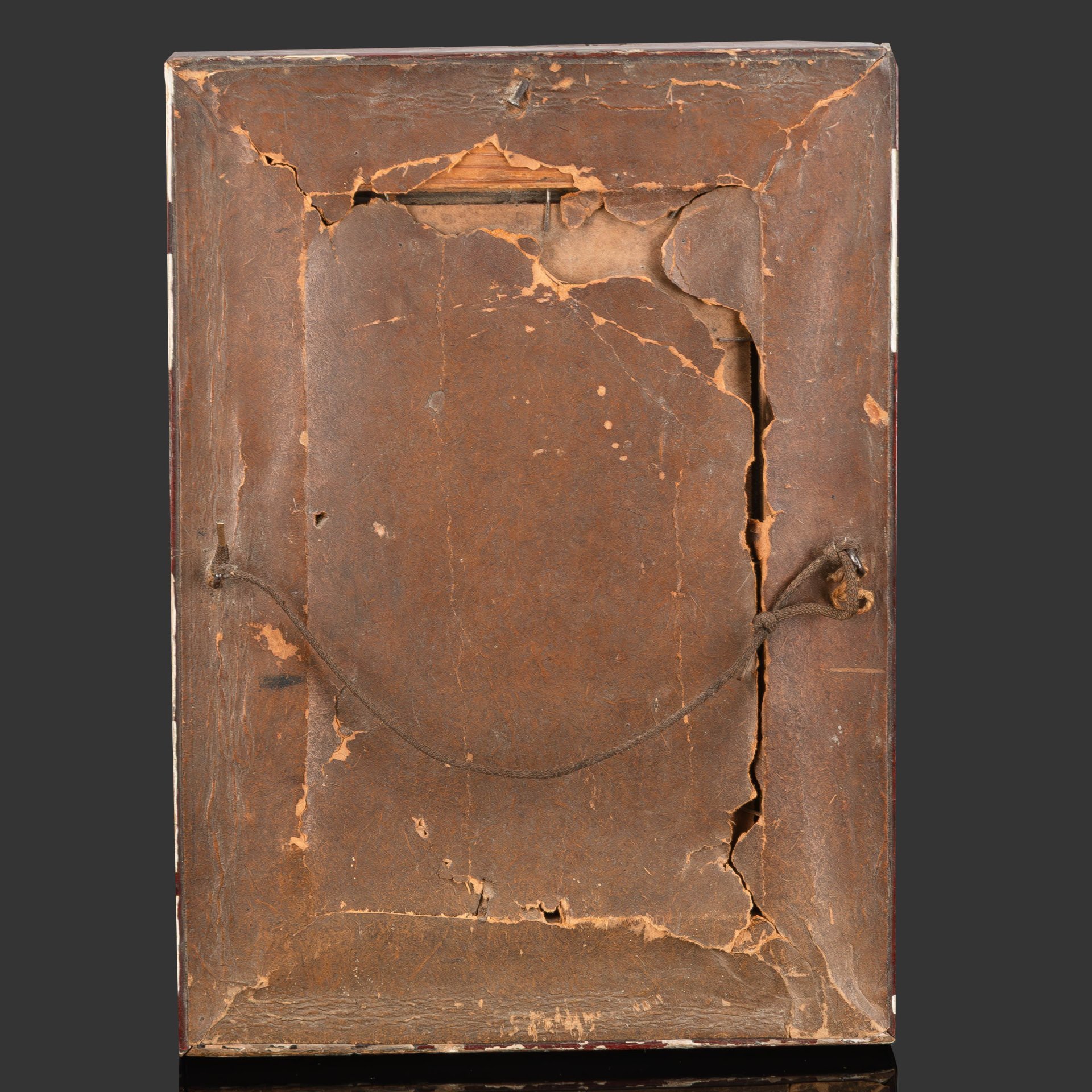 Картина "У дверей школы", оформленная в раму (копия одноименной работы Н.П. Богданова-Бельского, 1897 г., Государственный Русский музей), холст, картон, масло, дерево, Российская империя, 1900-1915 гг.