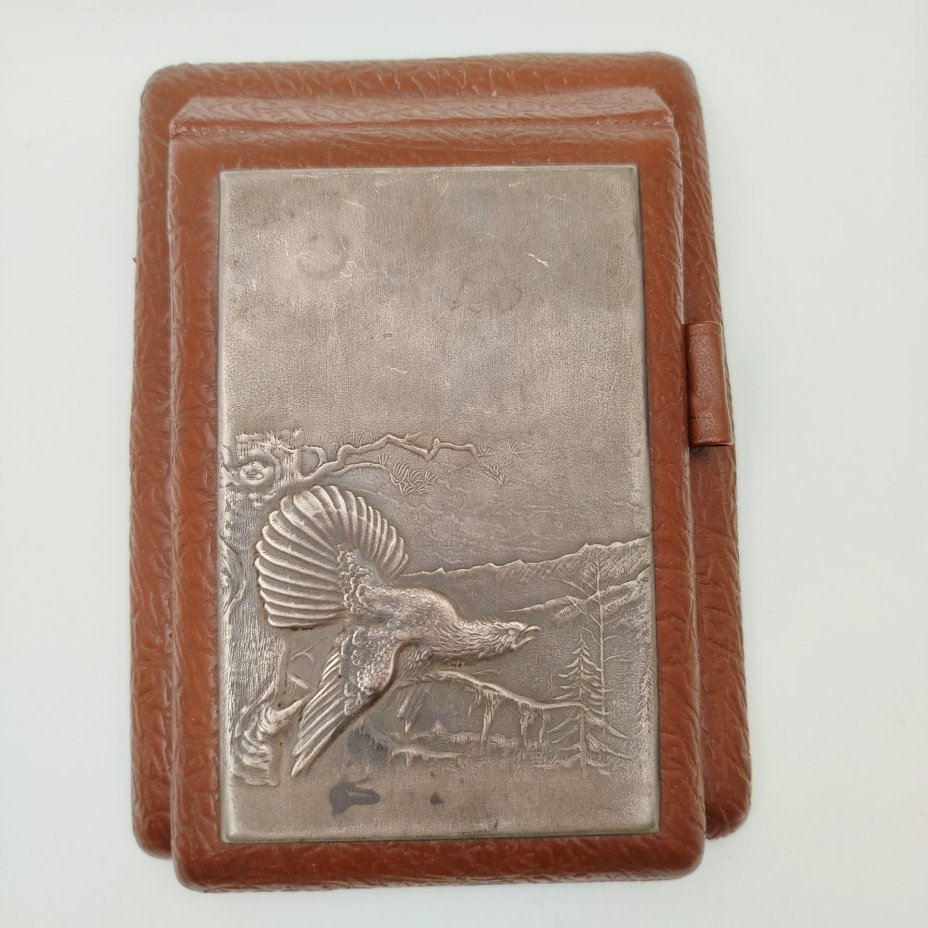 Основа под блокнот отрывной "Глухарь", мельхиор (медь-никель), искусственная кожа, Московский завод ювелирных и металлических изделий (МЮЗ), СССР, 1960-1980 гг.