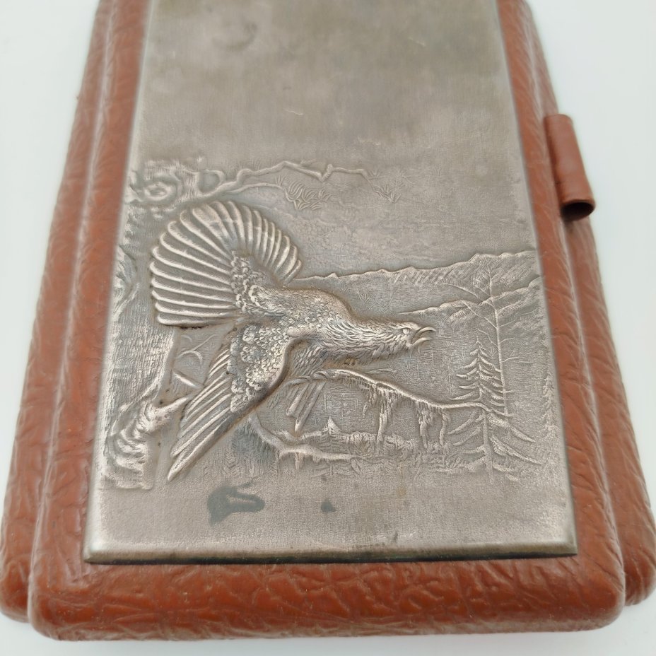 Основа под блокнот отрывной "Глухарь", мельхиор (медь-никель), искусственная кожа, Московский завод ювелирных и металлических изделий (МЮЗ), СССР, 1960-1980 гг.