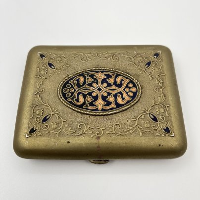 Портсигар с растительным декором, металл, эмаль, Ленэмальер (Ленинградский эмальер), СССР, 1950-1970 гг.