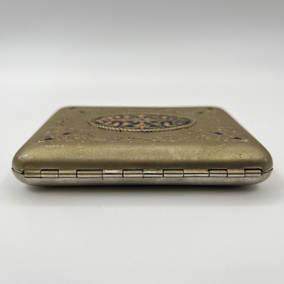 Портсигар с растительным декором, металл, эмаль, Ленэмальер (Ленинградский эмальер), СССР, 1950-1970 гг.