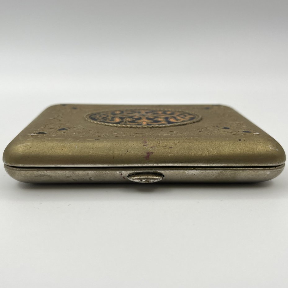 Портсигар с растительным декором, металл, эмаль, Ленэмальер (Ленинградский эмальер), СССР, 1950-1970 гг.