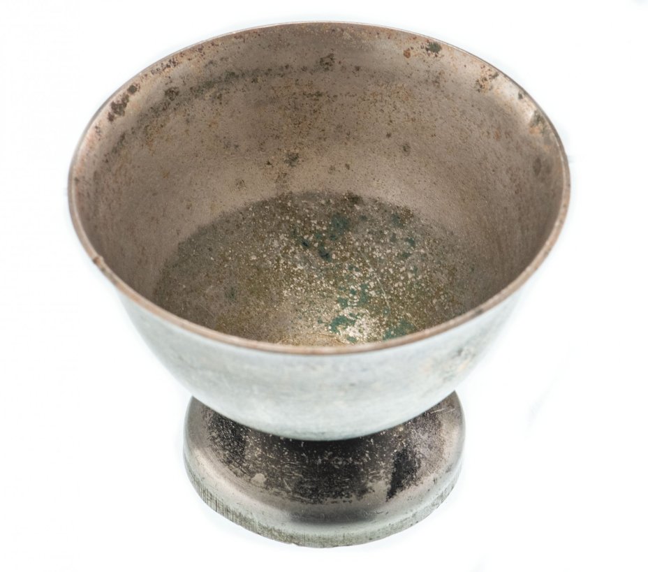 Солонка на круглой ножке, мельхиор, серебрение, СССР, 1960-1980 гг.