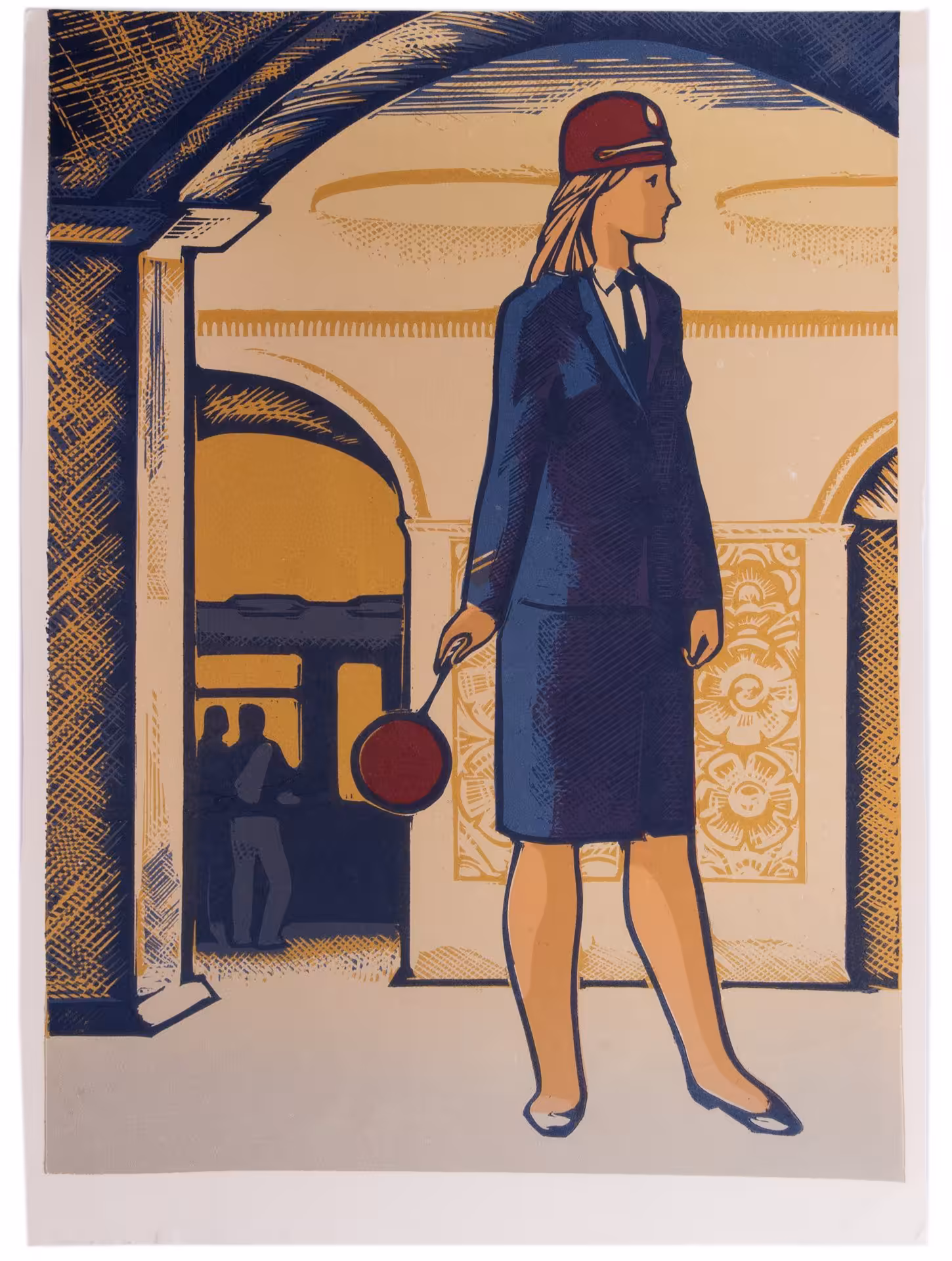 Иллюстрация "Работница Метрополитена". Бумага, печать, СССР, 1960-1969 г.