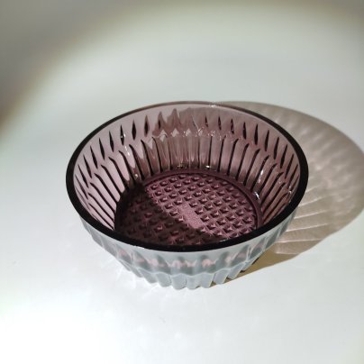 Конфетница с рельефным декором, стекло, СССР, 1970-1990 гг.