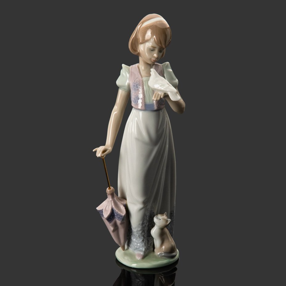 Статуэтка "Летняя прогулка", фарфор, роспись, Lladro, Испания, 1991 г.