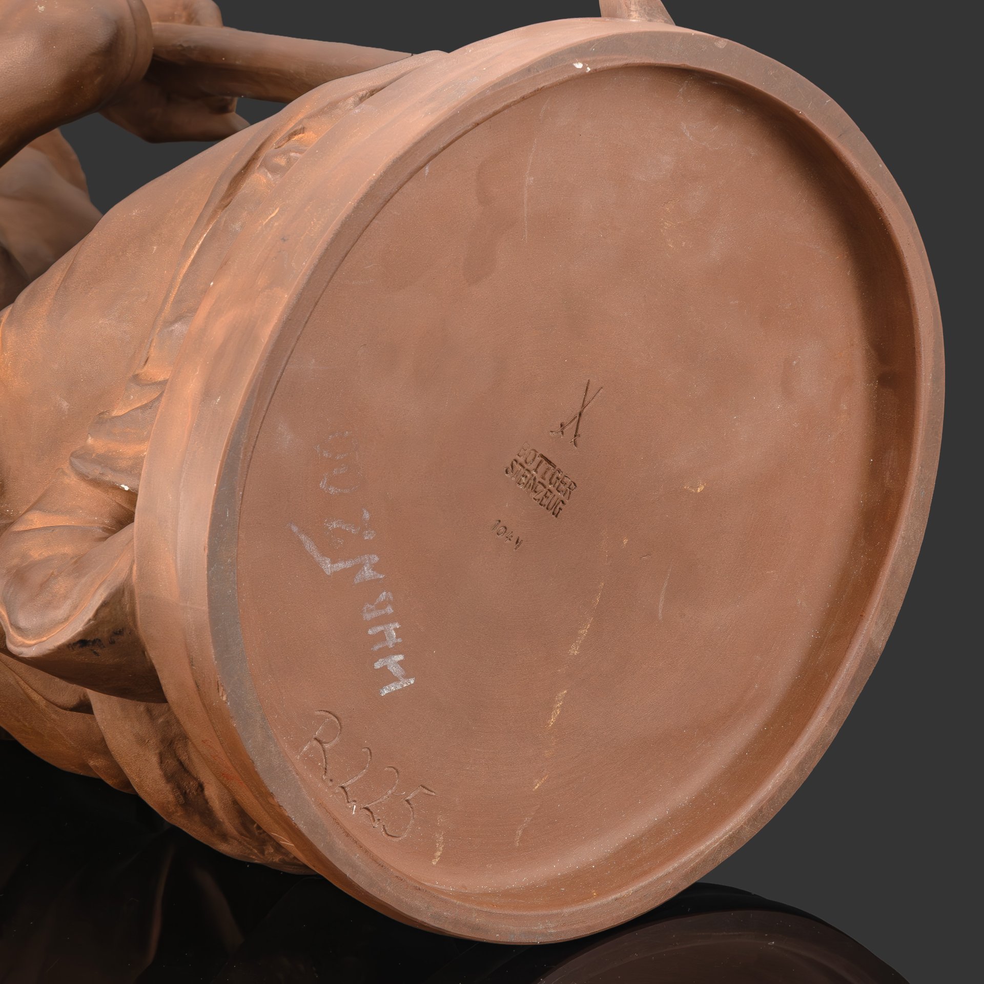 Скульптура "Шахтер", скульптор Paul Berger (Поль Бергер), фарфор, бёттгеровский (яшмовый), Meissen (Мейсенский фарфор), Германия, 1943 г.