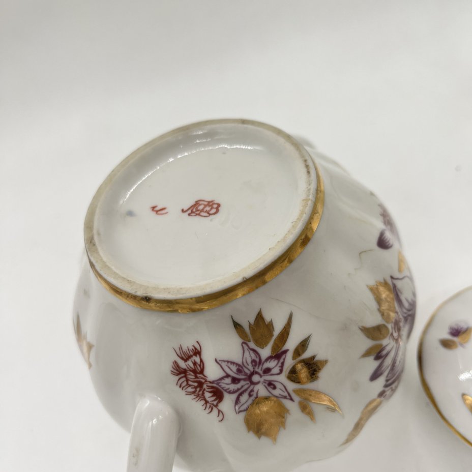 Сахарница с цветочным декором, Ленинградский фарфоровый завод (ЛФЗ)
